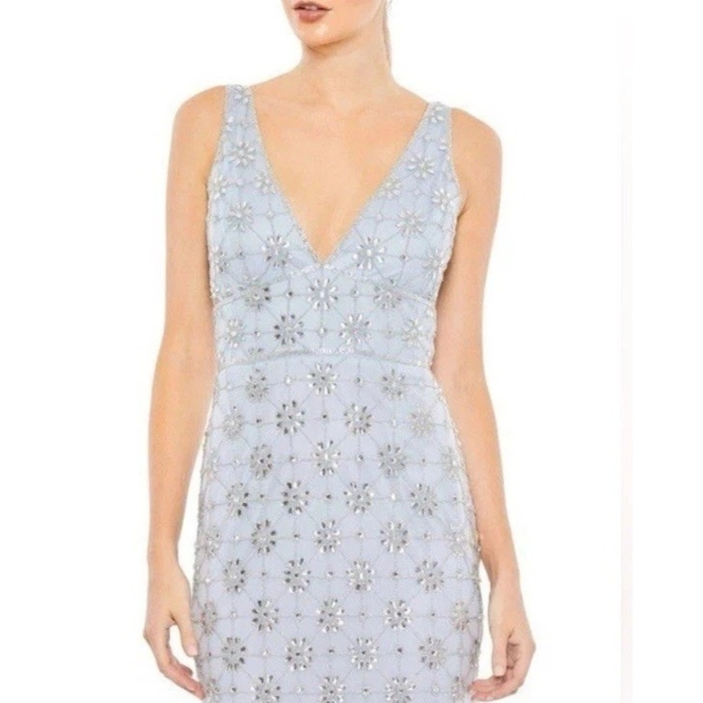 Mac Duggal Sleeveless Hand Beaded V-neck Gown Size 16- NWT Mother Of The Bride - Picture 3 of 15